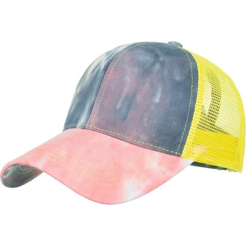 Summer Tie-Dye Baseball Cap For Women Men Breathable Beach Adjustable Mesh Hat Fashion Hip Hop Caps Gorras Mujer 2021 A40