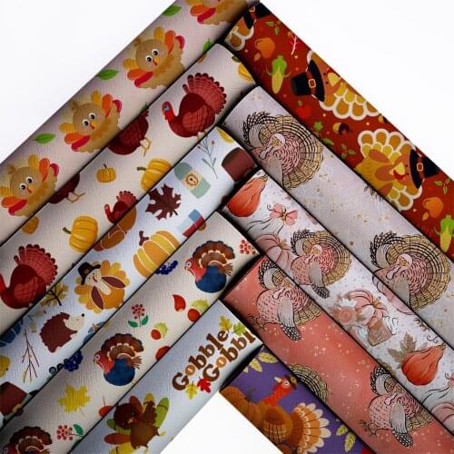 Snythetic Leather Sheets Printed Faux Leather Fabric for DIY Hair Bow Material L22849