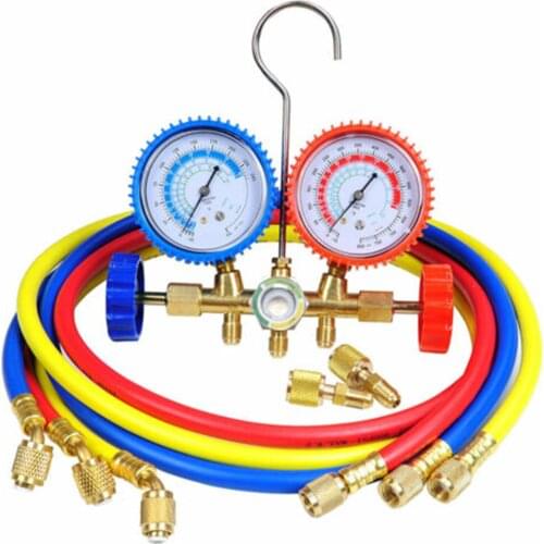 Air Condition Refrigeration Set Air Conditioning Tools with Hose and Hook For R410a R22 R404a Diagnostic Freon Gauge Set