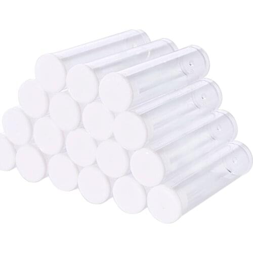 Pandahall 100 PCS Clear Plastic Tube Bead Containers Small Transparent Storage Bottles 55x15mm (Diameter 0.59"/ Length 2.16")