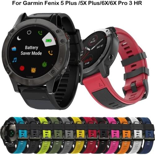 22 26mm Silicone Bracelet Strap For Garmin Fenix5 5XPlus 6 6X Pro 3HR Forerunner 935 945 Band SmartWatch Quickfit Watchband Belt