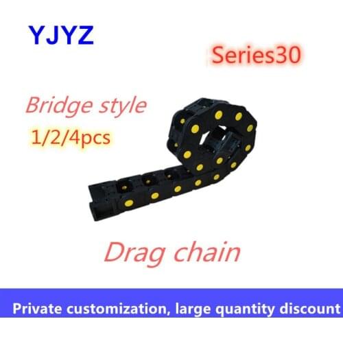 Series30 Free shipping L1000mm Cable Drag Chain Wire Carrier with end connectors for CNC Router Machine Tools 1/2/4pcs
