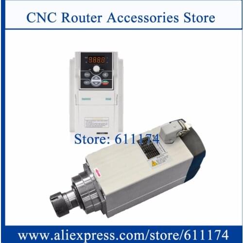 GDF60-18Z/4.5 4 ceramic bearing spindle motor 4.5Kw 18000RPM air cooled spindle motor ER25/ER32 + Frequency VFD Inverter