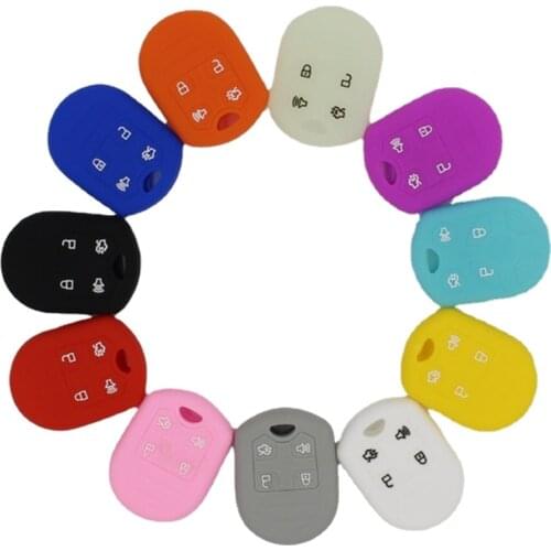 Silicone Key Cover for Ford F150 Mustang Edge Explorer Focus 4 Button Silicone Protector Key Entry Case Taurus Escape Flex