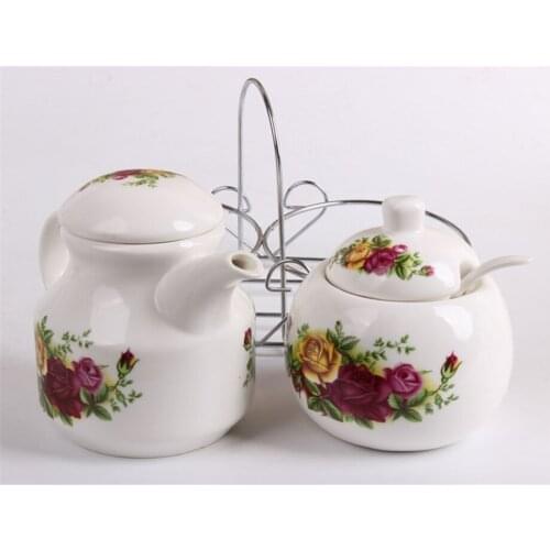 Xinjiang Hotel handmade painted enamel porcelain jar Islamic Muslim Restaurant hand seasoning cans