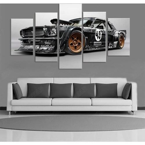 Modern Poster Home Decor Frame Wall Art Pictures For Living Room 5 Pieces Ford Mustang Rtr Car Painting Canvas HD Printed