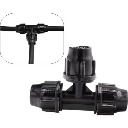 3/8" Lock Equal Tee For 8/11Microtubing(11 x 8mm) Gardening Water Equal Tee Connector Quick Joints Splitters