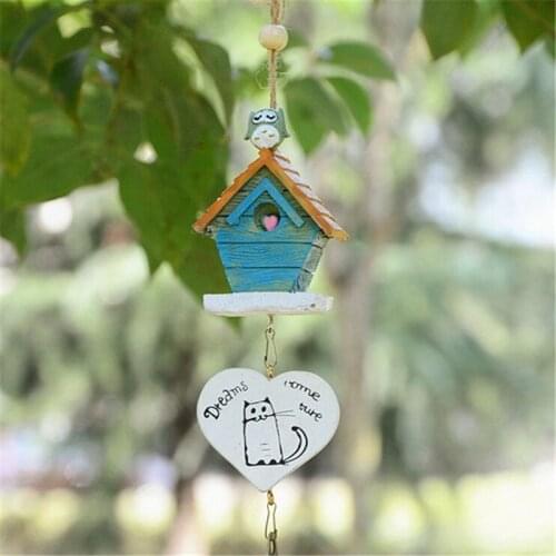 Home Garden Ornaments Bird House cage, Home Ornament Wind Chimes Baby Children Gift Pastoral Style