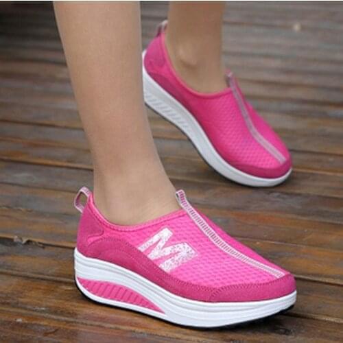 Summer breathable toning shoes women slimming increased fitness shoes #B1457