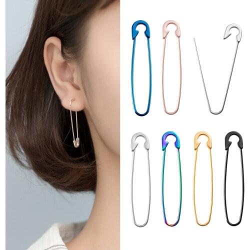 1-2pcs Paper Clip Eyebrow Ring Stainless Steel Helix Cartilage Earring Tragus Piercing Stud for Women Fashion Body Jewelry 18G