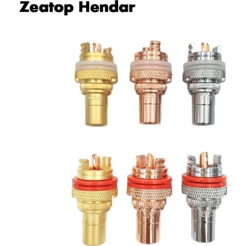 1Pair / 2Pcs HIFI CMC RCA Female Socket Chassis Terminal Jack Brass RCA Audio Connector High Quality