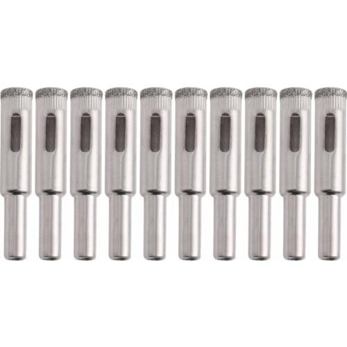10Pcs 10mm Diamond Coated Core Drill Bits Hole Saw Glass Tile Ceramic Marble 828 Promotion