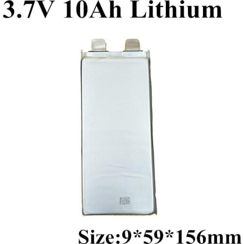 10pcs Brand 3.7v 10Ah Polymer Cell Batterie Lithium 10000 Mah Lipo 10ah 20A Current for Diy Pack Battery 36v 10ah Not Lifepo4
