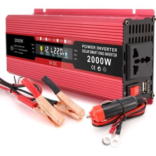 Pure Sine Wave Inverter 12V 24V 48V 220V 1200w 500w 2000W Power solar Inverter DC12V to AC 110V Converter Voltage LED Display