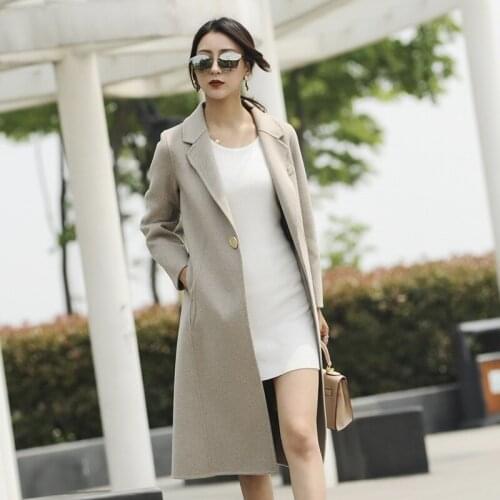 2020 Autumn Winter Coat Women Korean Double-faced Wool Coat Female Long Jacket Womens Clothing Abrigo Mujer KJ356