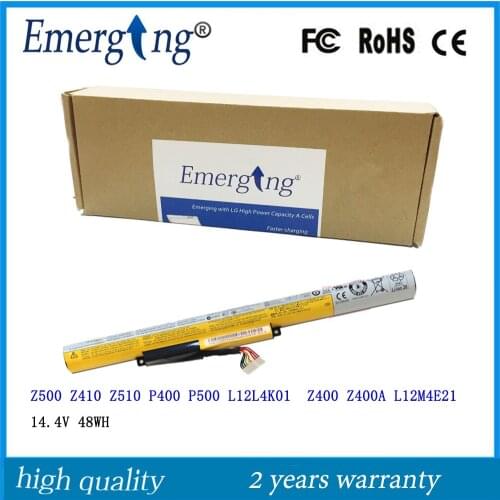 14.4V 48Wh Original New Laptop Battery L12S4K01 for Lenovo IdeaPad Z400 Z410 Z500 Z510 P500 P400 L12M4E21 L12M4K01 L12S4E21