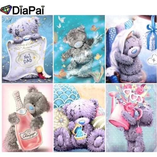 DIAPAI 5D DIY Diamond Painting 100% Full Square/Round Drill "Cartoon bear" 3D Embroidery Cross Stitch Home Decor