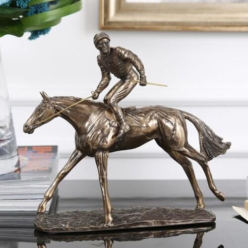 American Office creative model room Club decor Antique copper single horse sculpture craft gift