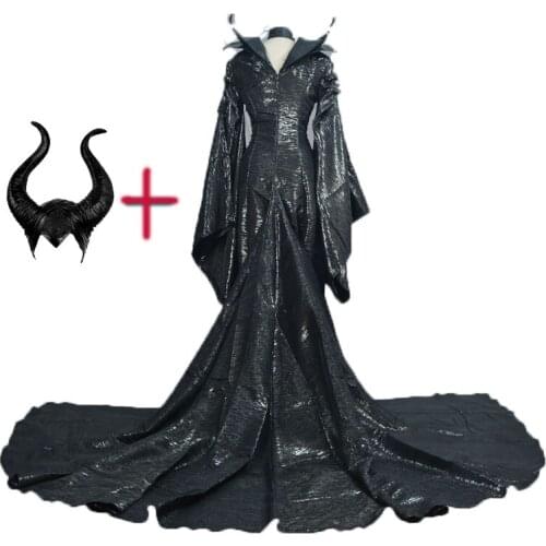 High Quality Cosplay Film Maleficent: Mistress of Evil Cosplay Costume Evil Queen Suit Angelina Jolie Cos Halloween Clothes Suit