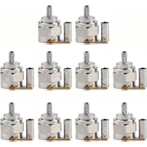 Areyourshop Sale 10 Pcs Connector F Male Plug Crimp RG174 RG316 LMR100 Cable Straight PTFE Wire Conn