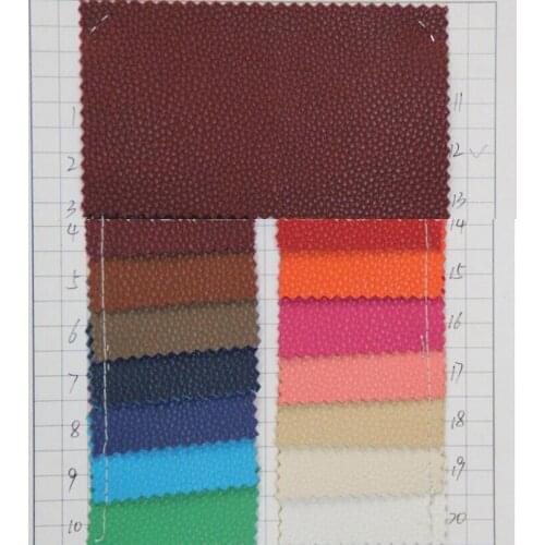 Colored side decorative embossed Litchi leather / high quality synthetic PU leather / for Bags, gloves, shoes, belts, furniture