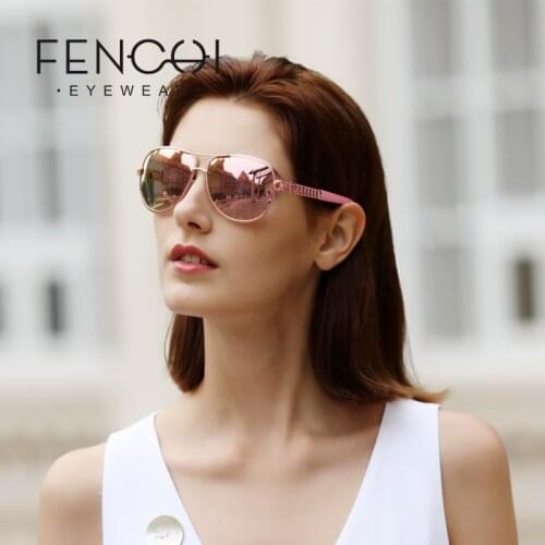 FENCHI Vintage Polarized Sunglasses Women Designer Brand sun glasses pink mirror trendy Driving glasses oculos sol feminino