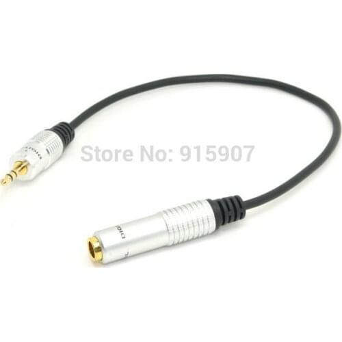 Zihan 20cm Audio Aux 6.35mm 1/4" Female to 3.5mm 1/8" Male Stereo Headphone Plug Adapter Converter Cable