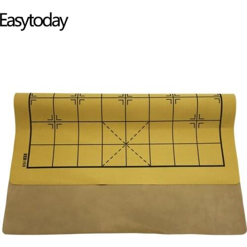 Easytoday Chinese Chessboard Synthetic Leather Chess Games Accessories One Side Games Standard Chinese Chess Board