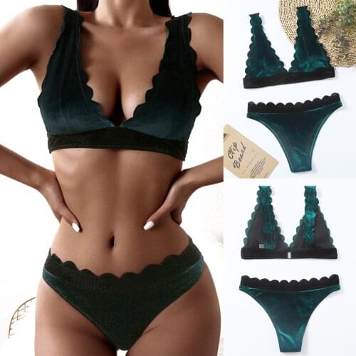 Sagace lace decorated swimsuit seaside holiday womens new fashion bra sexy split print backless Bikini Swimsuit