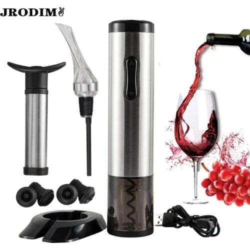 Kitchen Bar Tools Wine Opener USB Charging Electric Wine Opener Set Rechargeable Automatic Red Wine Corkscrew Can Opener Suit