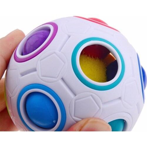 HOT sale Football Magic Speed Cube Puzzle Childrens Educational Toys Cubes for baby Spherical Cube Rainbow Ball
