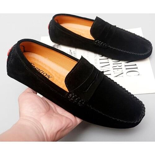 Fashion New Mens Shoes Genuine Leather Loafers Men Casual Flats Driving Shoes For Man Business Slip on Boat Shoes Male Mocassim