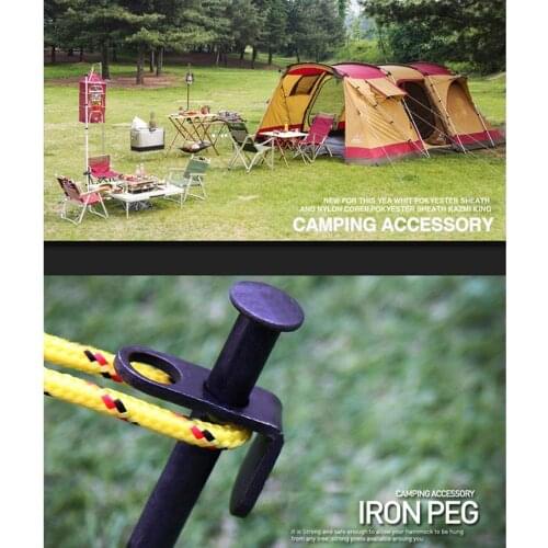 MagiDeal 5 Pcs Heavy duty Steel Camping Awning Tent Stakes Pegs Canopy Shelter 40 cm