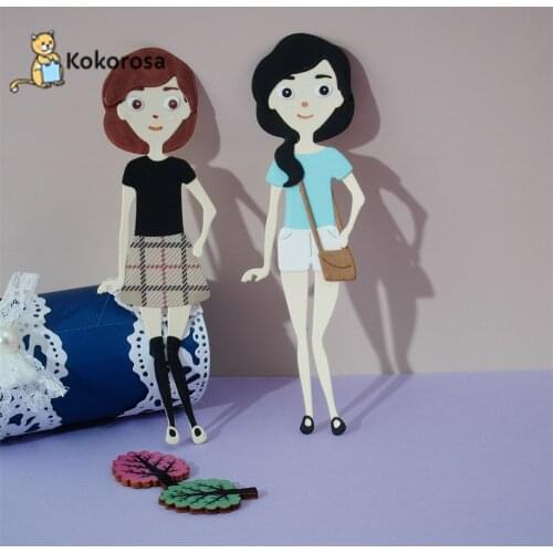 Kokorosa Fashion Girl Cutting Dies Metal Dies Scrapbooking Album Card Making Embossing Stencil Diecuts New 2021