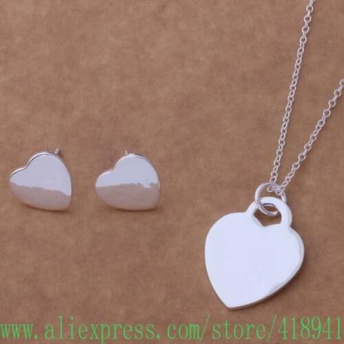 Silver Plated Jewelry Sets Earring 162 + Necklace 690 /ecbamtia bddajuka AS155