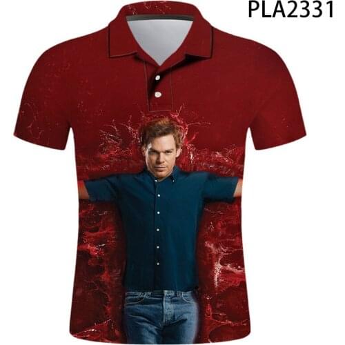 2020 New Dexter Polo Homme 3D Printed Polo Shirt Men Fashion Streetwear Casual Hombres Harajuku Cool Short Sleeve Ropa