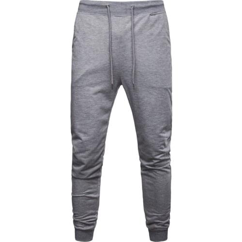 New men pants solid color cotton comfortable breathable men casual sports pants fashion drawstring men pencil pants men trousers