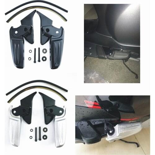 Pair Motorcycle Rear Passenger Foot Steps Foldable Pedals Foot Rests Mats Footpads for Vespa Primavera Sprint 150 ABS 2017 2018