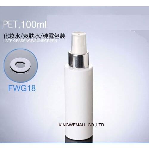300pcs/lot 100ml plastic spray bottle white pet refillable perfume atomizer bottle for travel wholesale Cosmetic Container