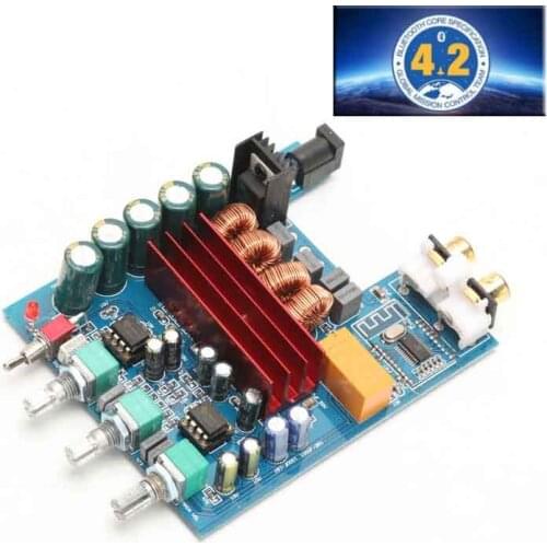100W*2 4.2 Bluetooth Amplifier Board Home Audio DP2 TPA3116D2 2.0 Digital Power Amplifier Board with Preamp DC12-25V