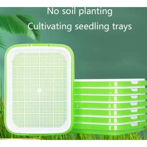Seed Sprouter Tray Double Layer Soilless Bean Culture Hydroponic Nursery Plate Sprouting Pot Planter Garden Home Plastic Tool