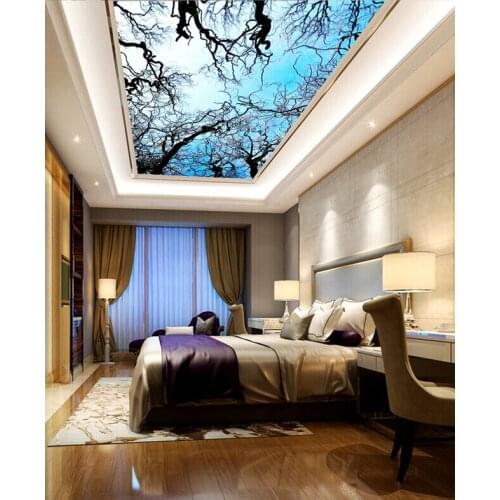 Latest custom 3D large mural ,beautiful sky trees zenith mural ,living room tv background bedroom wall wallpaper