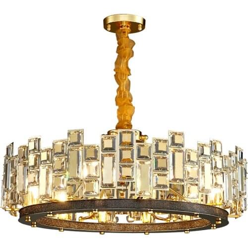 Simple modern light luxury chandelier Nordic atmosphere living room dining room bar bedroom bedside round crystal lamp
