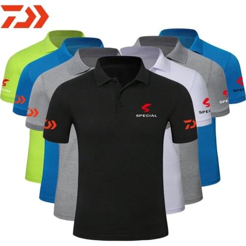 2019 Anti-UV DAWA Fishing Short Sleeve Shirt Fishing Lapel POLO Shirt Fishing Clothing Summer Sunscreen Breathable Lapel Clothes