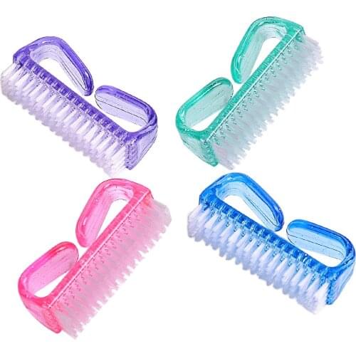 Handle Grip Nail Brush, Fingernail Scrub Cleaning Brushes for Toes and Nails Cleaner, Pedicure Brushes for Men and Women 4 Pack