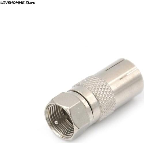 F Type Male Plug Adapter Connector Converter To Coax Female Socket Alloy For Satellite TV DVR Coaxial Connector