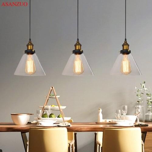 Nordic restaurant bar counter cafe glass pendant lamp retro clothing store hanging lamp