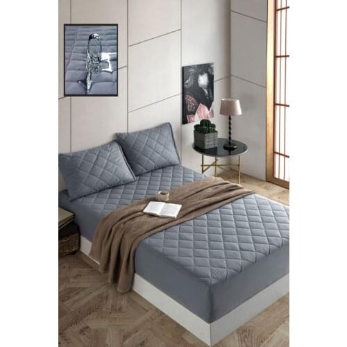 Cotton Quilted Liquid Proof Fitted Mattress Bed Sheet Double size :140x200x35cm
