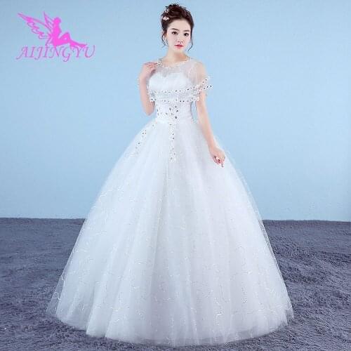 AIJINGYU Weeding Dresses 2021 Romantic Angel Lace Princess Open Back For Sale Stores Chinese 2 In 1 Pretty Wedding Gowns