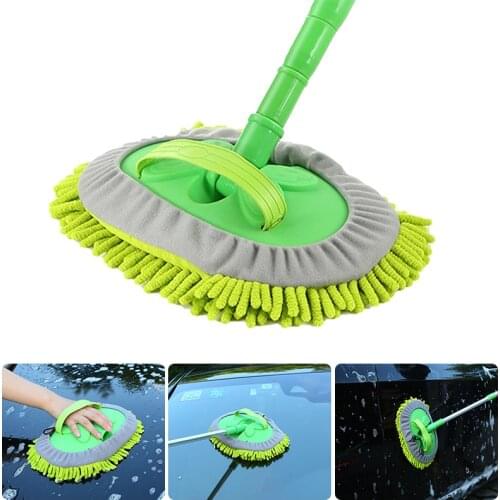 Three section telescopic car washing mop Super absorbent Car Cleaning Car brushes Mop Window Wash Tool Dust Wax Mop Soft